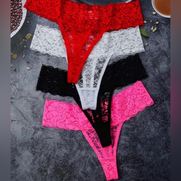 Other - New 4 pack women’s sexy lace thong underwear size XXL plus curvy​​